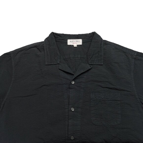 Alex Mill Mens Black Button Up Wash & Go Cotton Shirt Sz XL - Picture 4 of 9